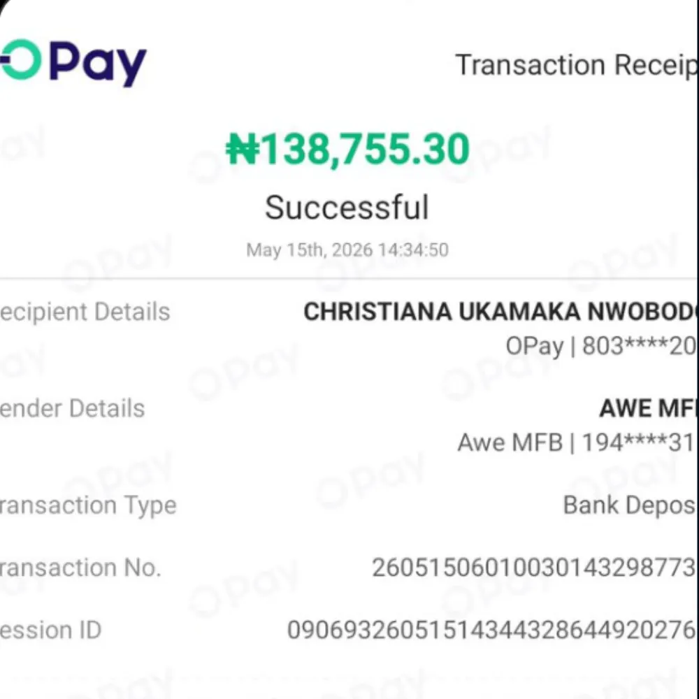OwoDaily payout receipt for 138,755.30 naira