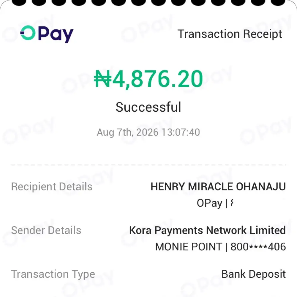 OwoDaily payout receipt for 4,876.20 naira